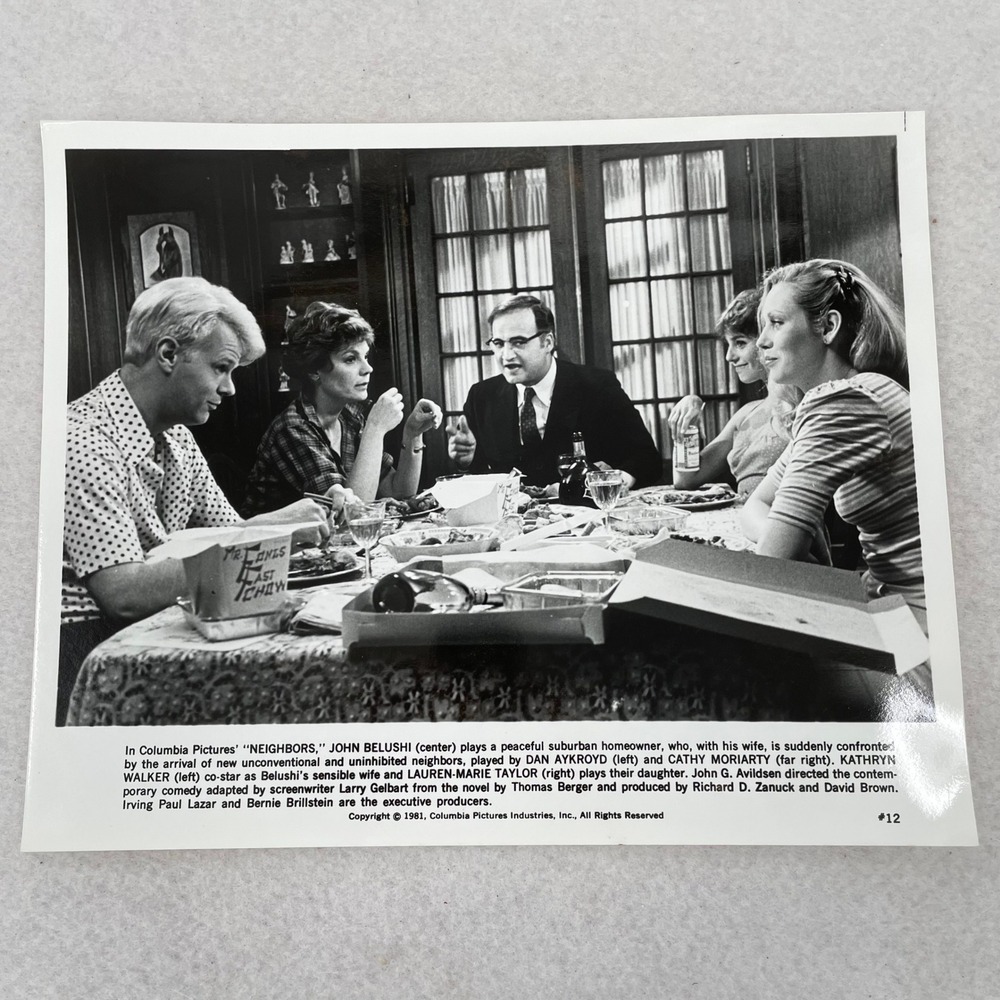 Vintage 1981 Neighbors Movie Press Photo John Belushi Dan Aykroyd 8x10 B&W Still